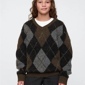 GAP Brown and Gray Argyle Sweater